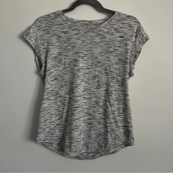 lululemon athletica Tops - Lululemon Gray and White Active Wear Short Sleeve Shirt-Women’s